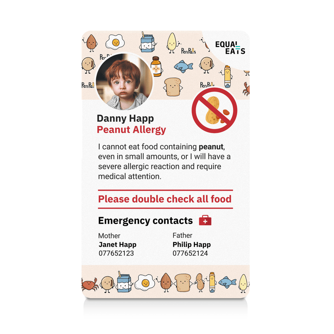 Allergy Pen Pals Peanut Allergy ID Card (EqualEats)