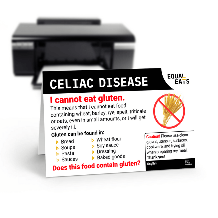 Celiac Disease Printable Card (PDF Download)