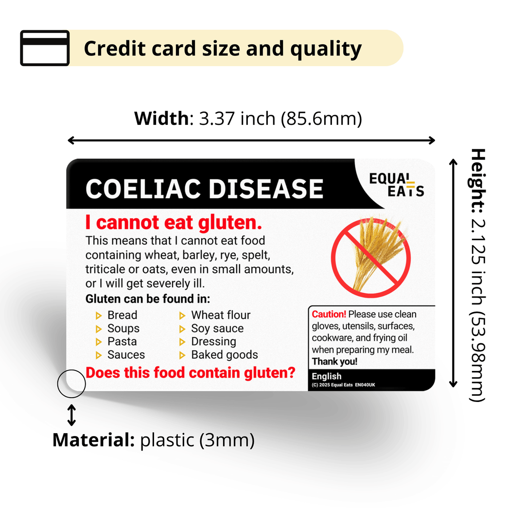 Coeliac Disease Translation Card