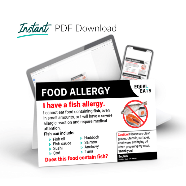 Fish Allergy Card – printable PDF allergy translation card