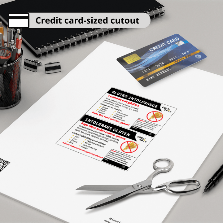Gluten Intolerance Printable Card (PDF Download)
