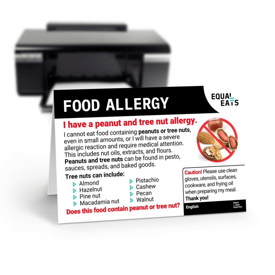 Printable Peanut and Tree Nut Allergy Card in Croatian