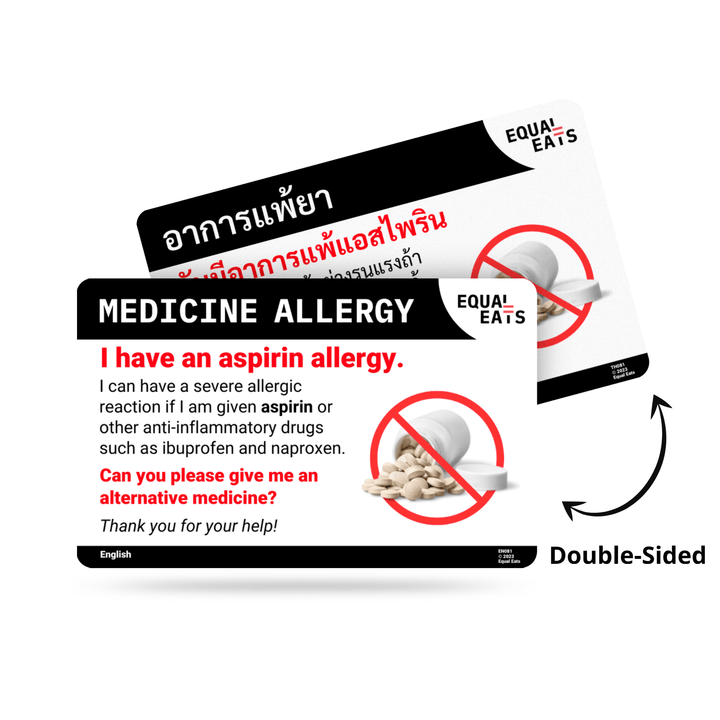 Tagalog Aspirin Allergy Card
