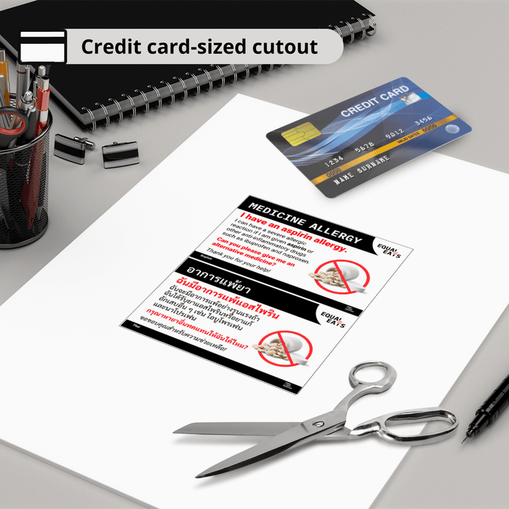 Aspirin Allergy Travel Card