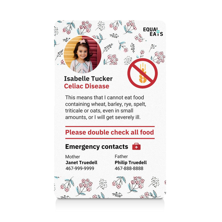 Flowers Celiac Disease ID Card (EqualEats)