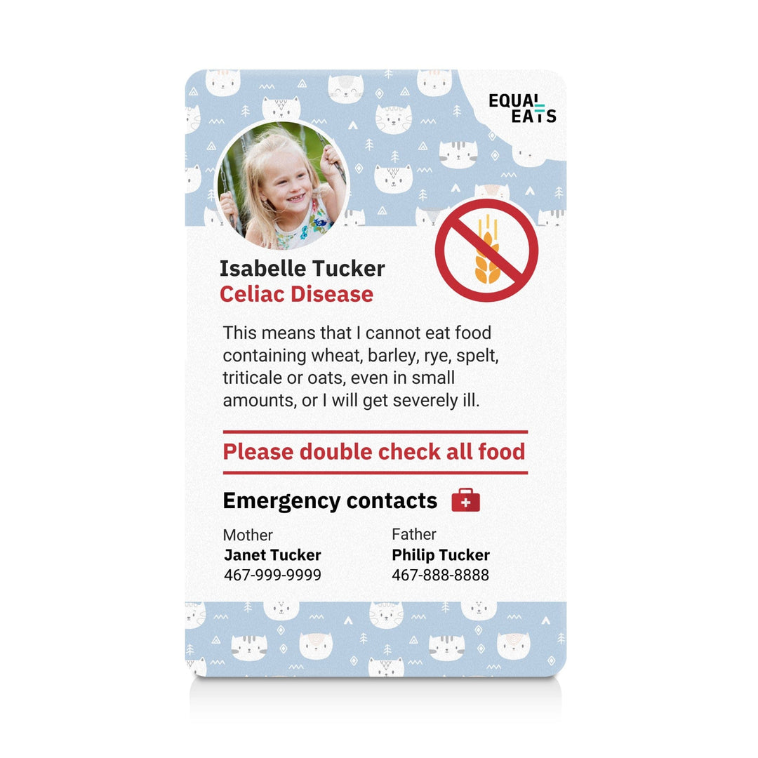 Kitties Celiac Disease ID Card (EqualEats)
