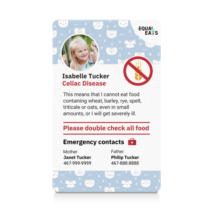 Kitties Celiac Disease ID Card (EqualEats)