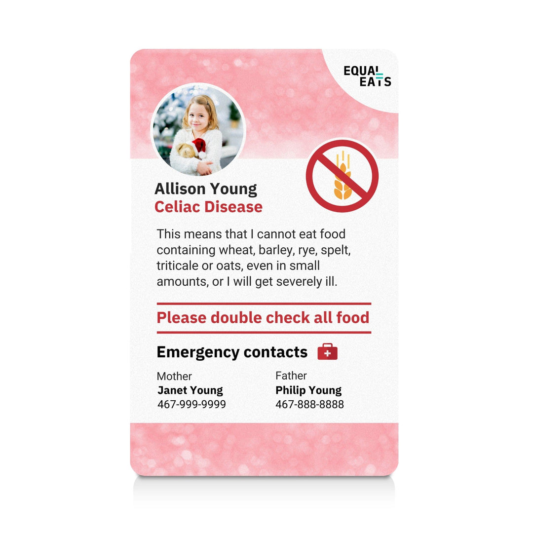 Sparkle Celiac Disease ID Card (EqualEats)