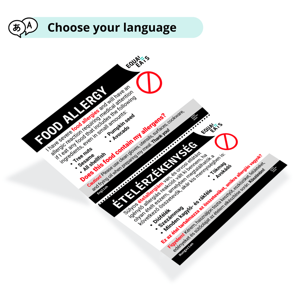 Custom Food Allergy Translation Card