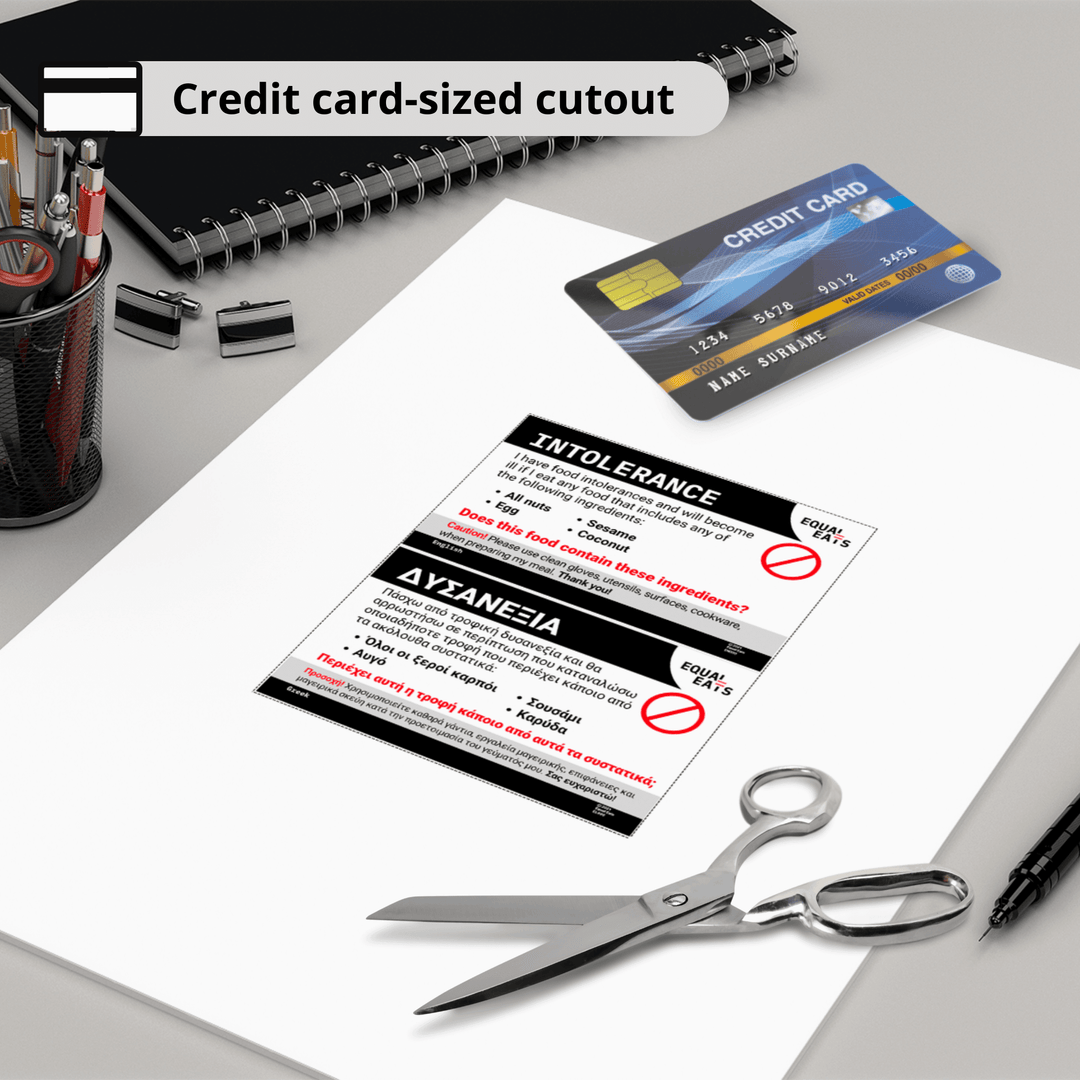Custom Intolerant Travel Card by Equal Eats