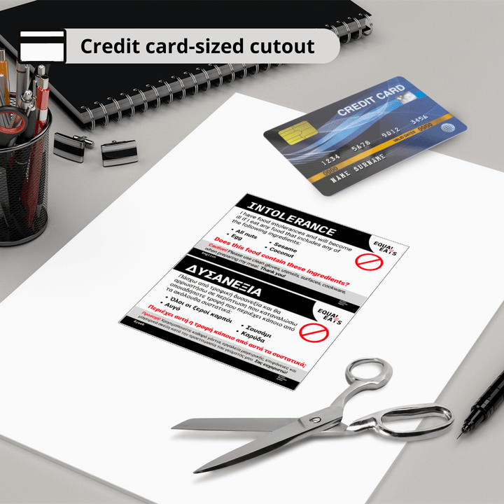 Custom Intolerant Travel Card by Equal Eats
