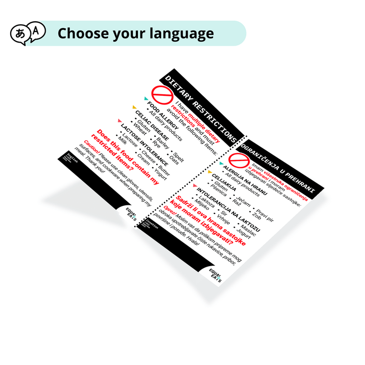 Printable Multiple Restriction Card (PDF Download)