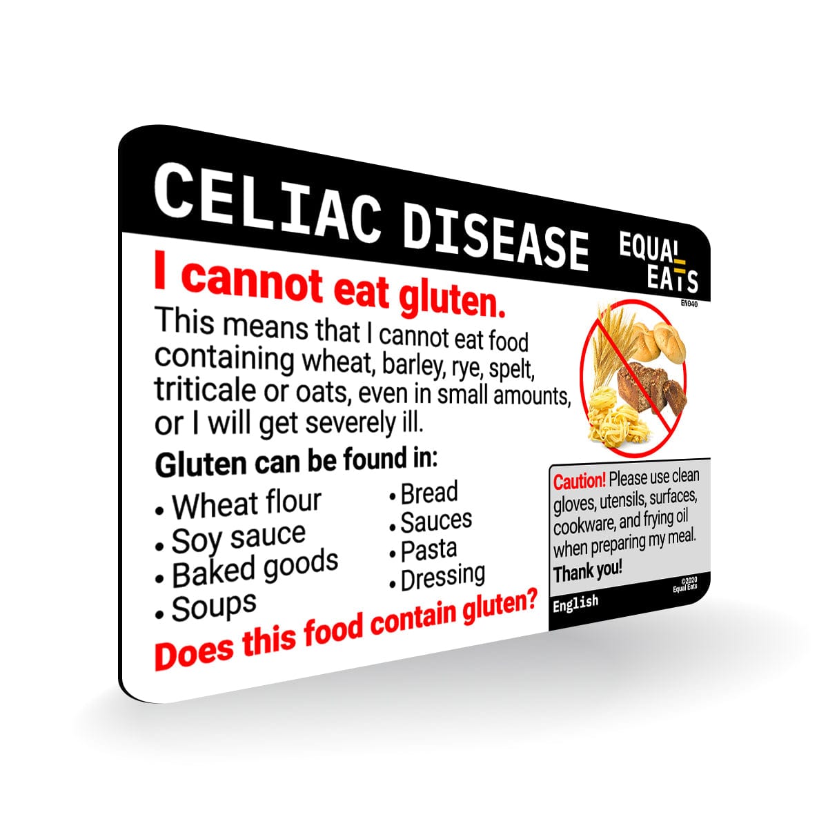 Celiac Disease Card