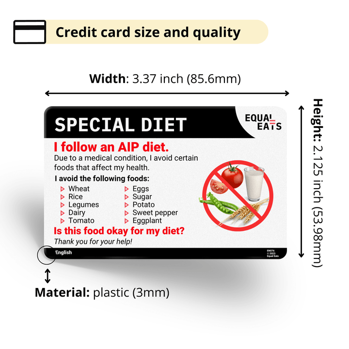 Arabic AIP Diet Card