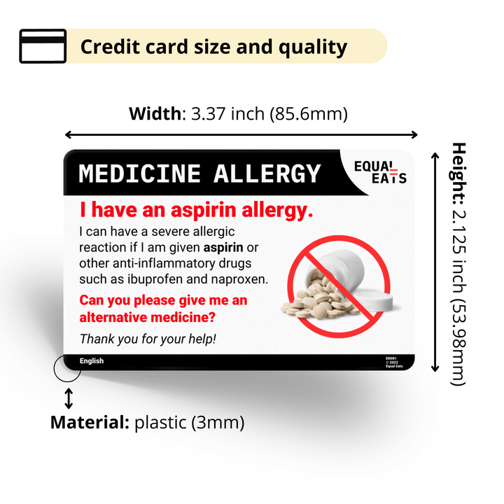 Tagalog Aspirin Allergy Card