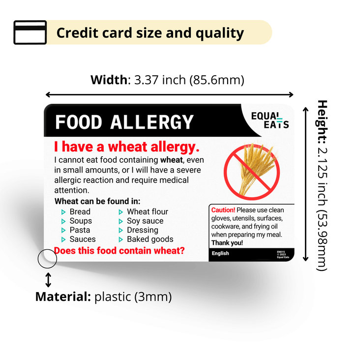Croatian Wheat Allergy Card
