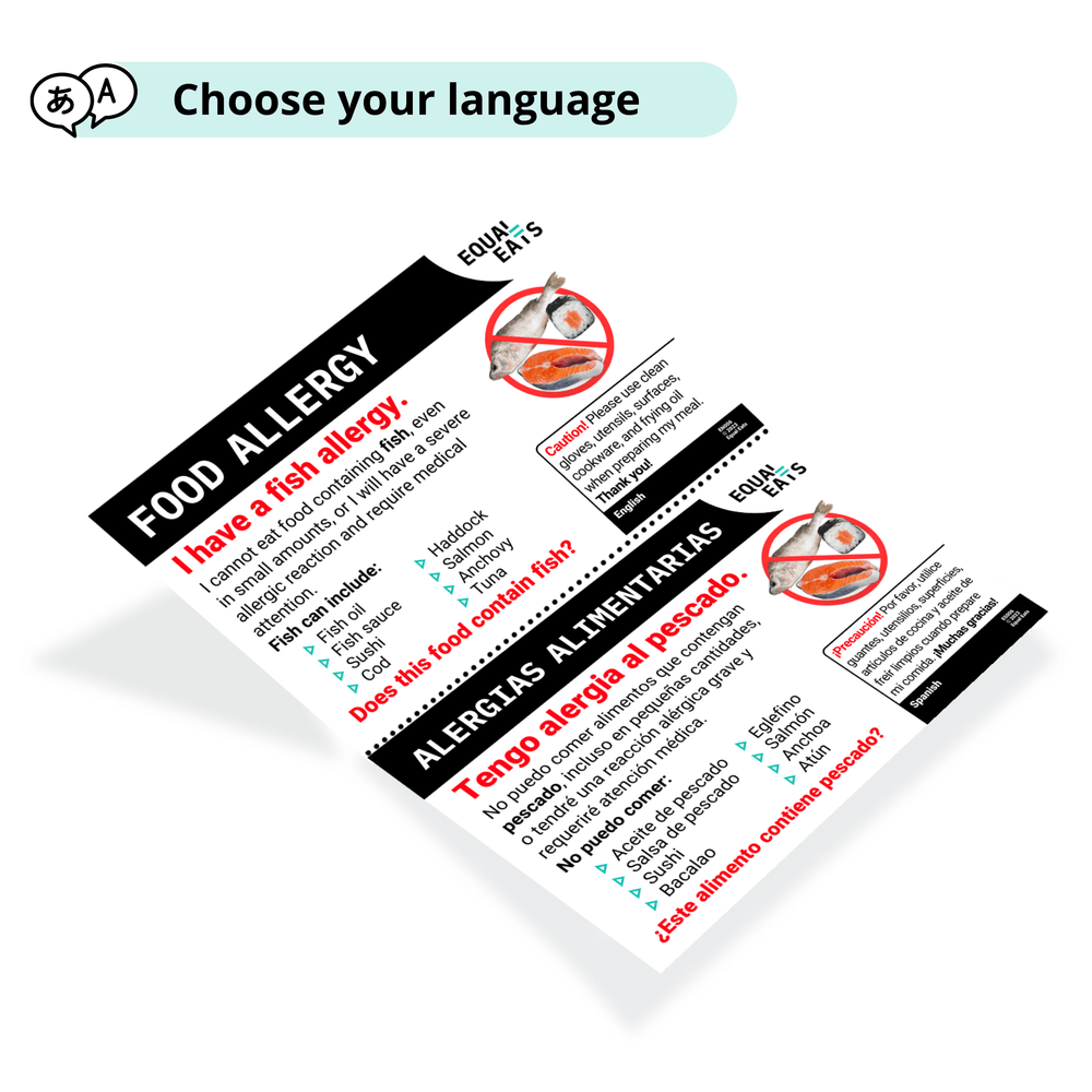 Fish Allergy Translation Cards
