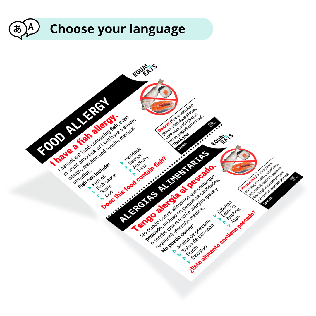 Fish Allergy Translation Cards