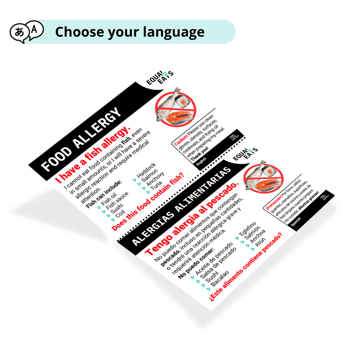 Fish Allergy Translation Cards