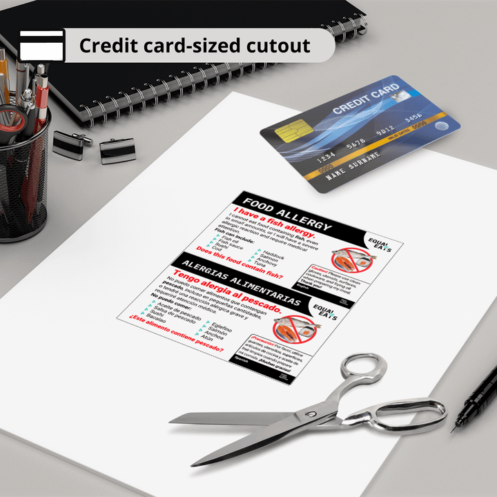 Fish Allergy Travel Card