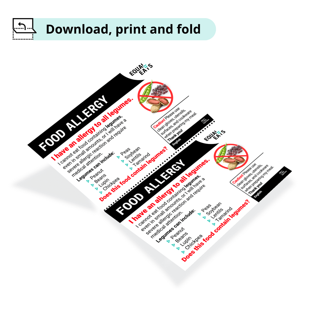 Free Legume Allergy Card (Printable)