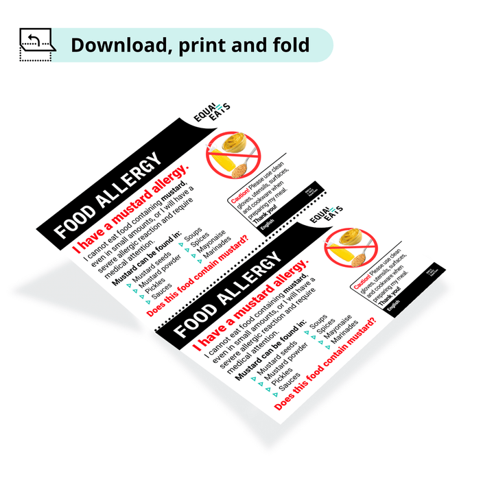Free Mustard Allergy Card (Printable)
