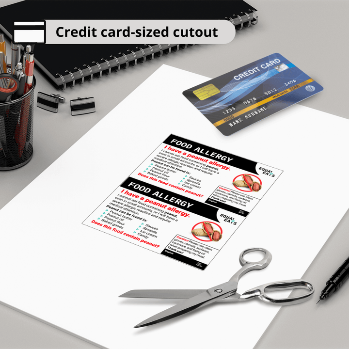 Free Peanut Allergy Card in English (Printable)