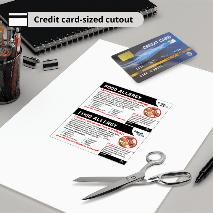 Free Peanut and Tree Nut Allergy Card in English (Printable)
