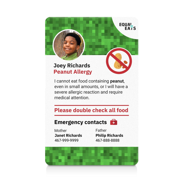 Gaming Peanut Allergy ID Card (EqualEats)