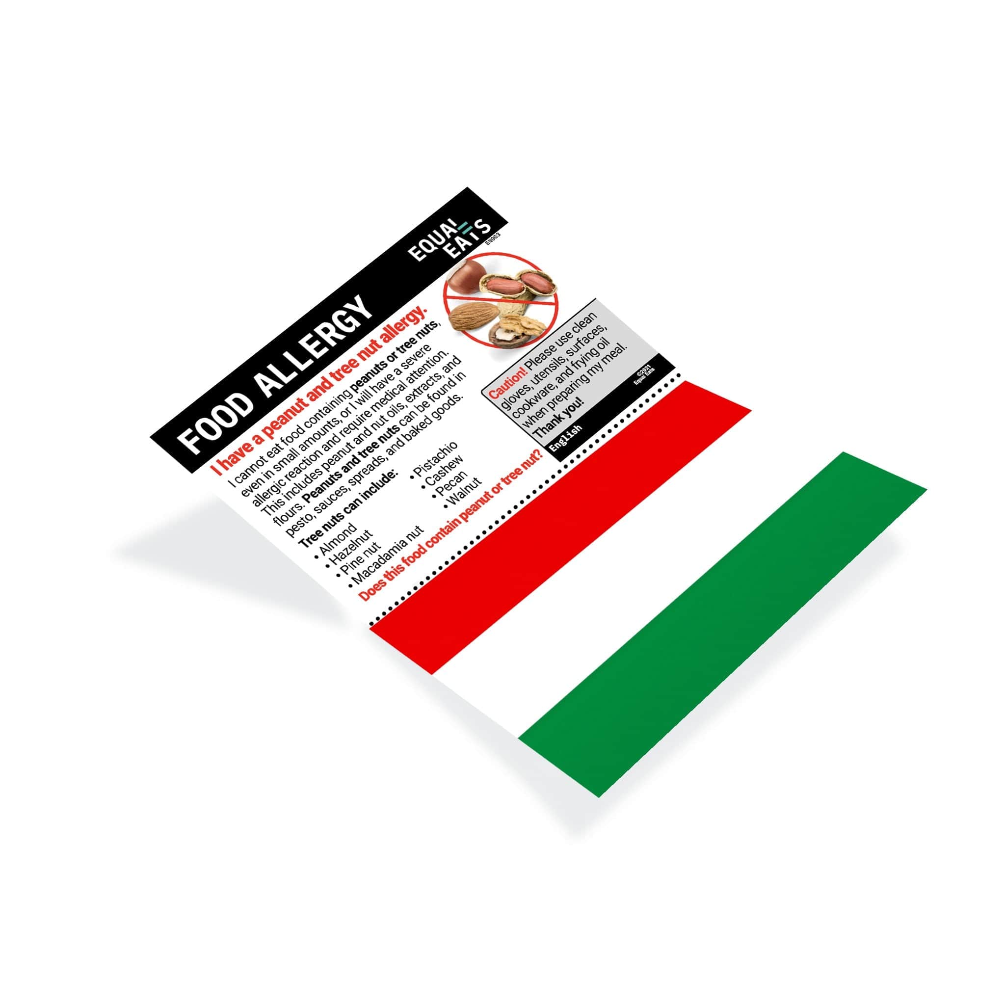 Peanut & Tree Nut Allergy Translation Card in Hungarian Download