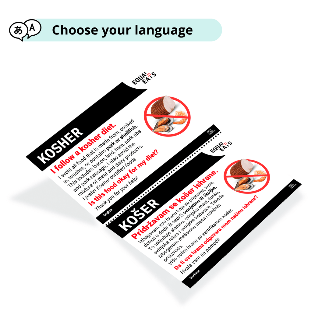 Kosher Food Translation Cards