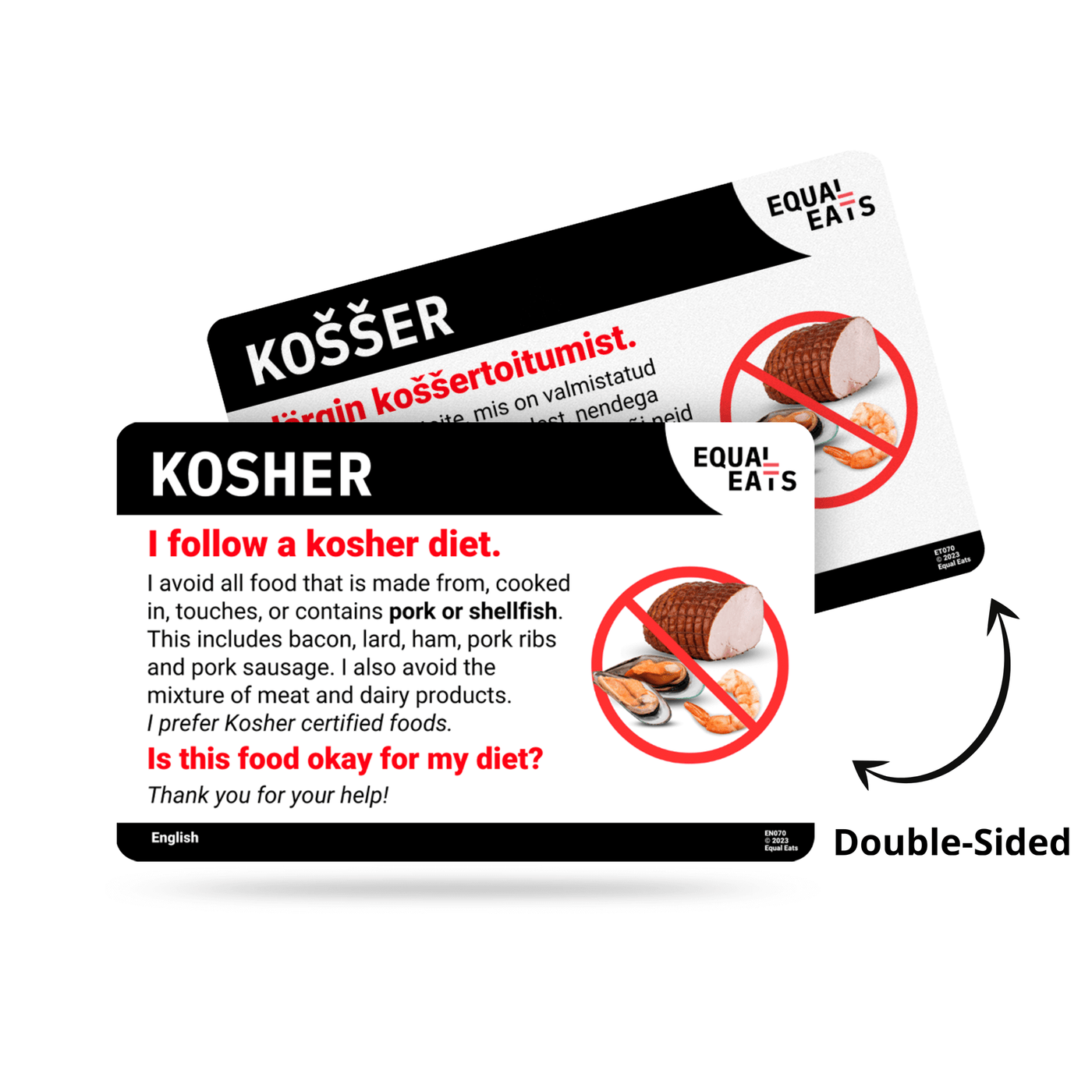 Kosher Diet Translation Card