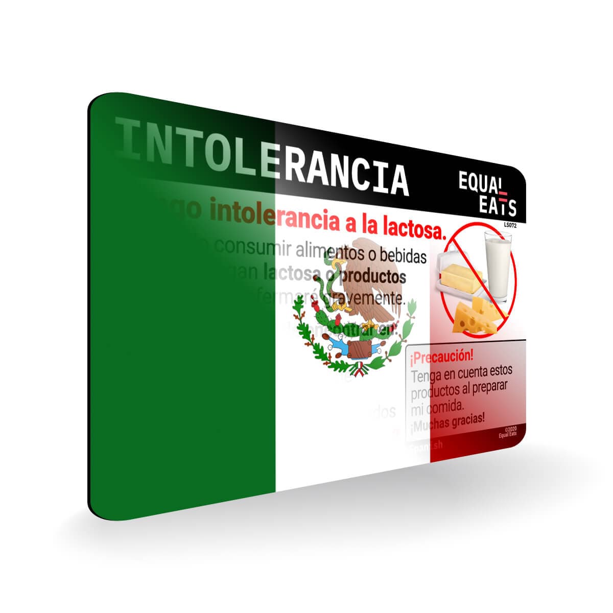 Spanish Lactose Intolerance Card LactoseFree Travel in Latin America