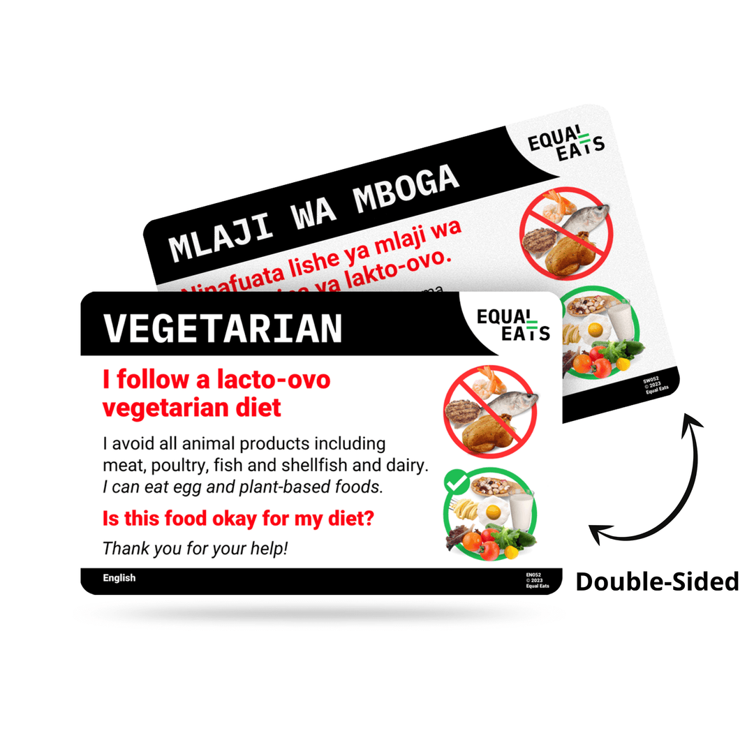 Arabic Lacto Ovo Vegetarian Card