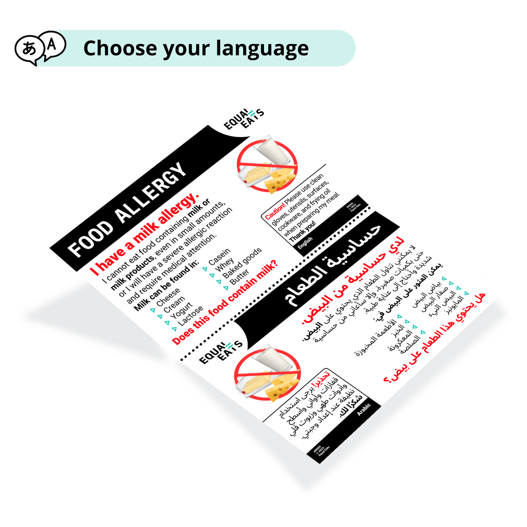 Milk Allergy Translation Cards