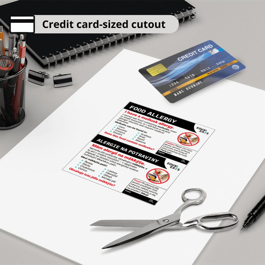 Mollusk Allergy Travel Card