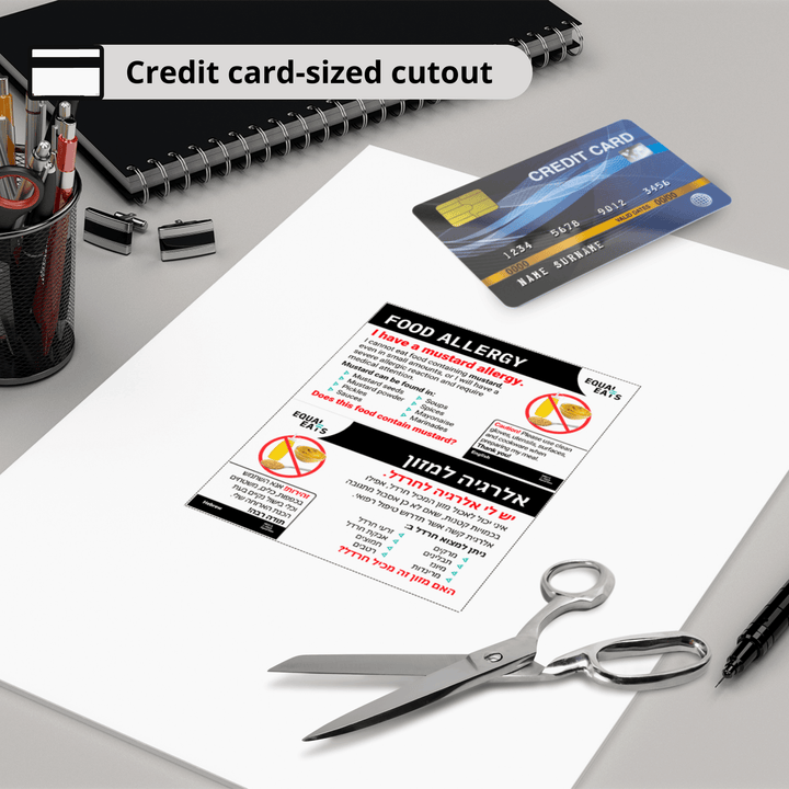 Mustard Allergy Travel Restaurant Card