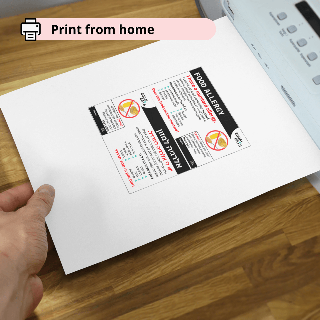 Mustard Seed Allergy Chef Card