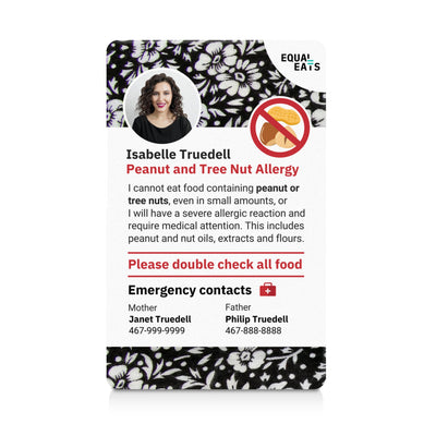 Fabric Peanut and Tree Nut Allergy ID Card (EqualEats)