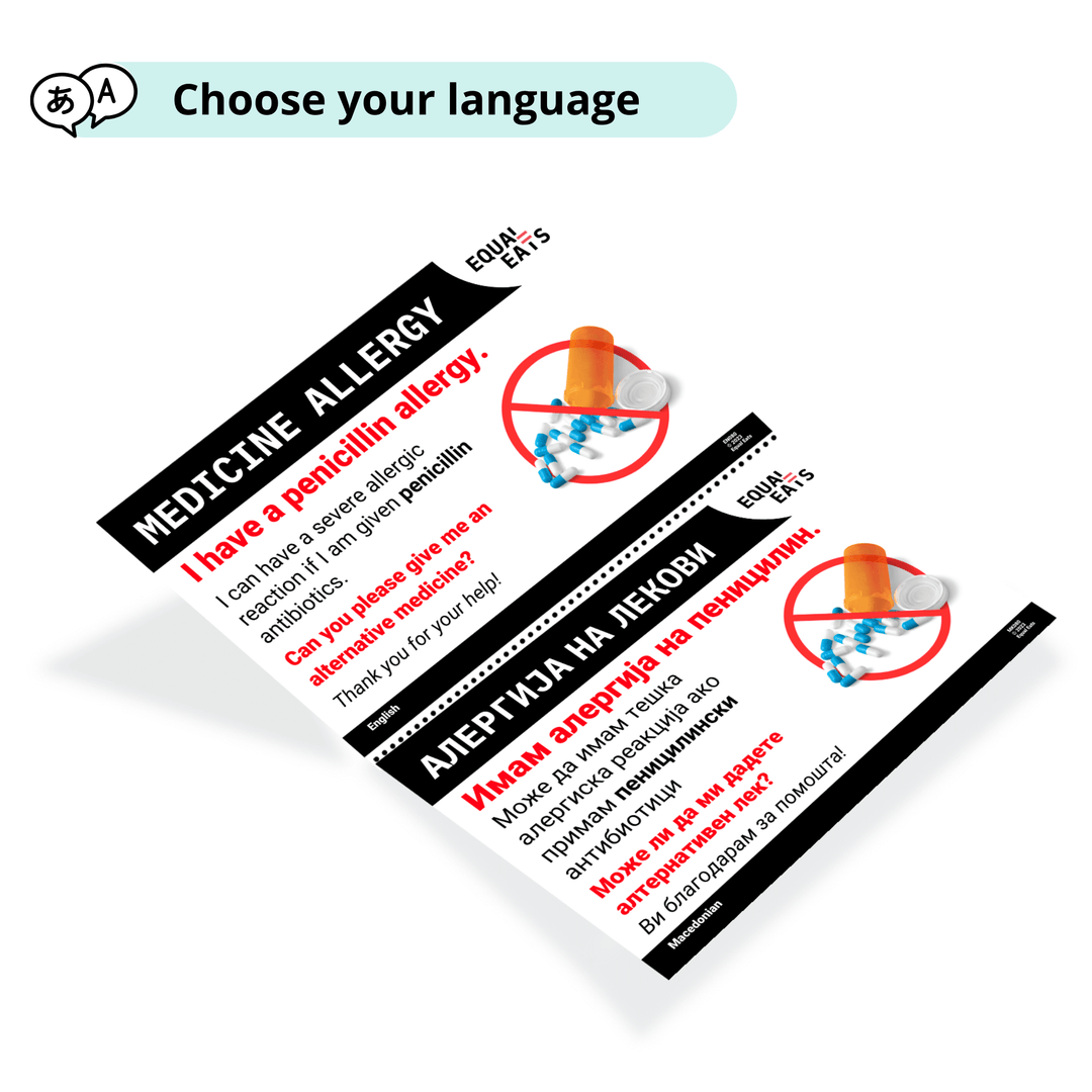 Penicillin Allergy Translation Cards