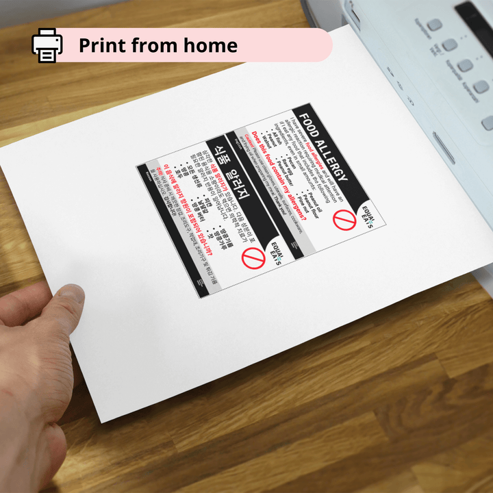 Printable Customized Allergy Chef Card