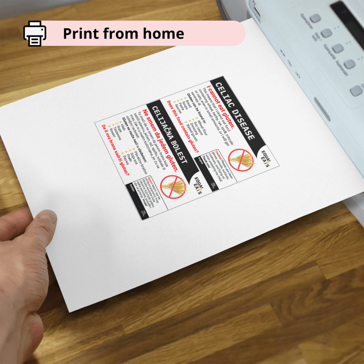 Printable Celiac Card in Arabic (Instant Download)