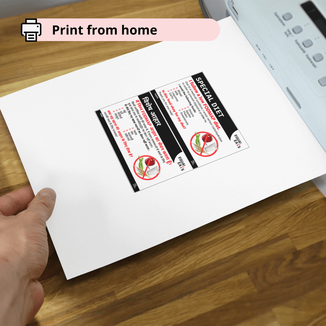 Printable Low FODMAP Diet Chef Card