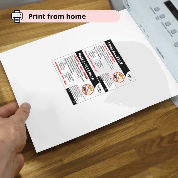 Printable Soy Allergy Chef Card