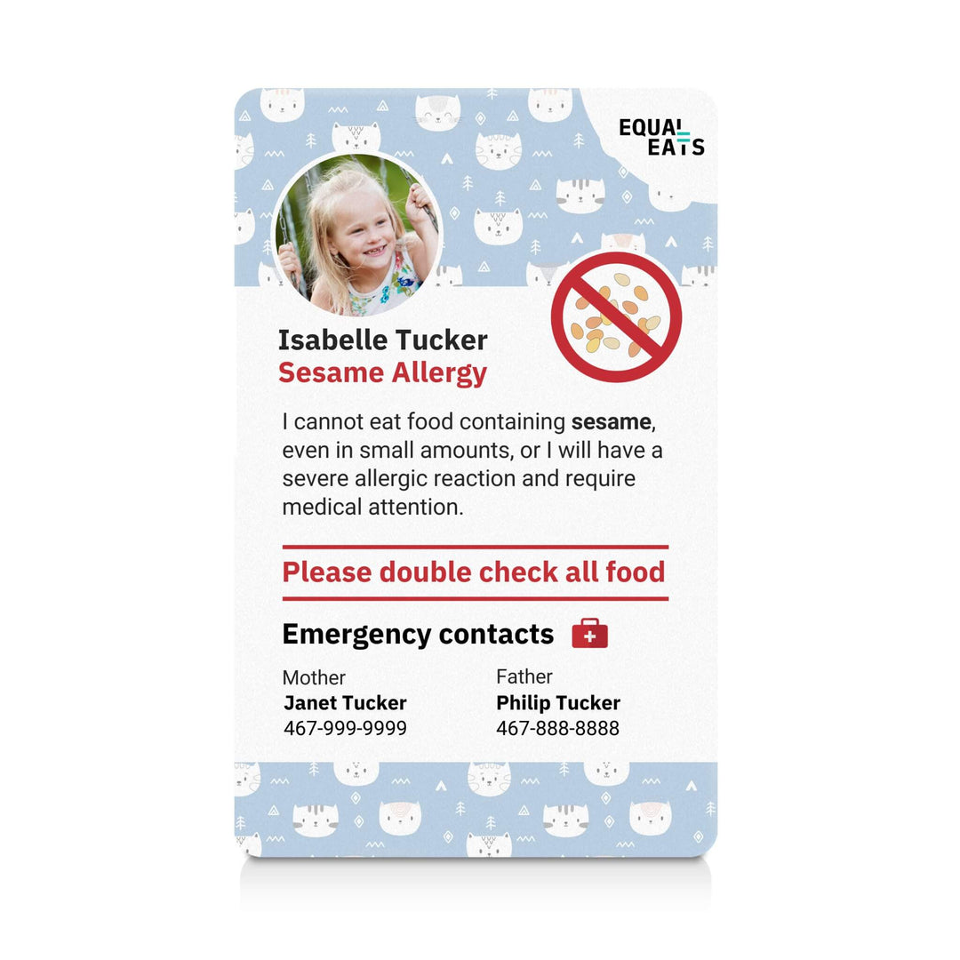Kitties Sesame Allergy ID Card (EqualEats)