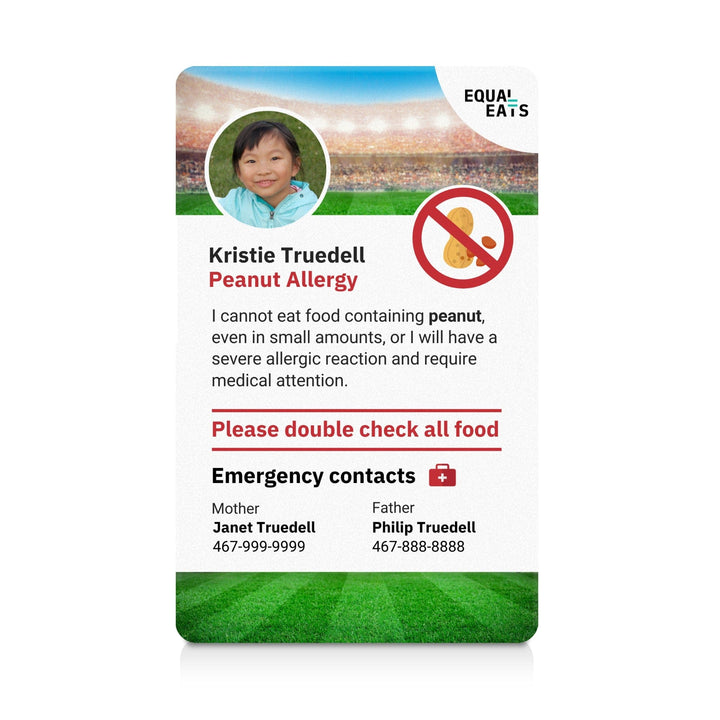 Sports Peanut Allergy ID Card (EqualEats)