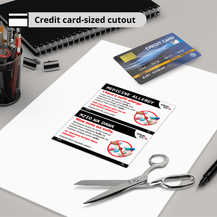 Sulfa Allergy Travel Card