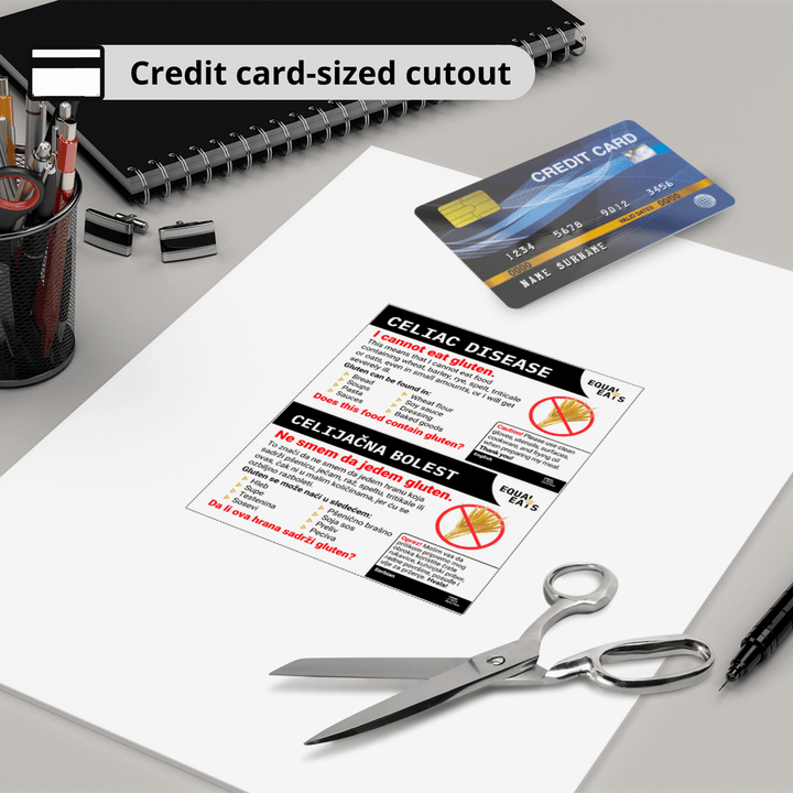 Printable Celiac Card in Arabic (Instant Download)