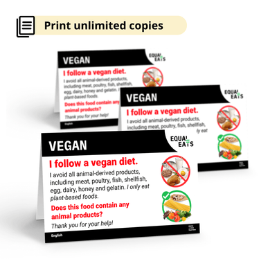 Free Vegan Card in English (Printable)