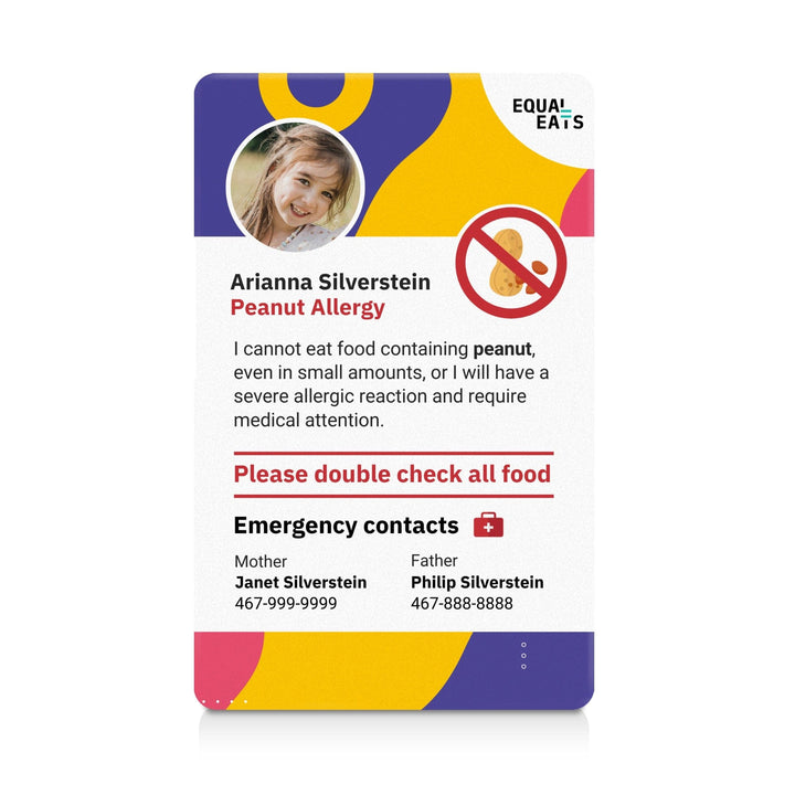 Waves Peanut Allergy ID Card (EqualEats)
